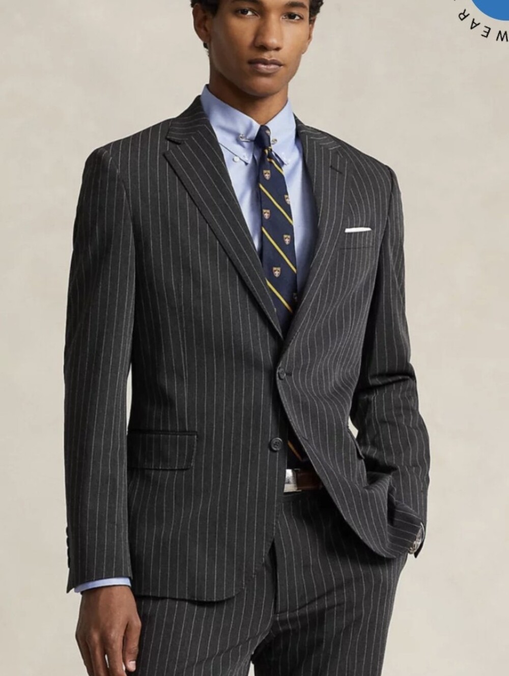 Polo Ralph Lauren Modern Fit Performance Twill Sport Coat Charcoal Pinstripe 40S